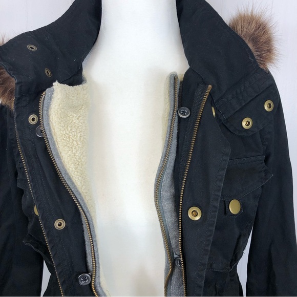 PJK Patterson J. Kincaid Lauren Fur Parka Jacket Sz M - Picture 7 of 10